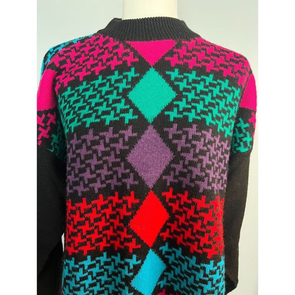 Vintage American Pride Acrylic Geometric Pattern Sweater Women's Medium - Picture 2 of 7